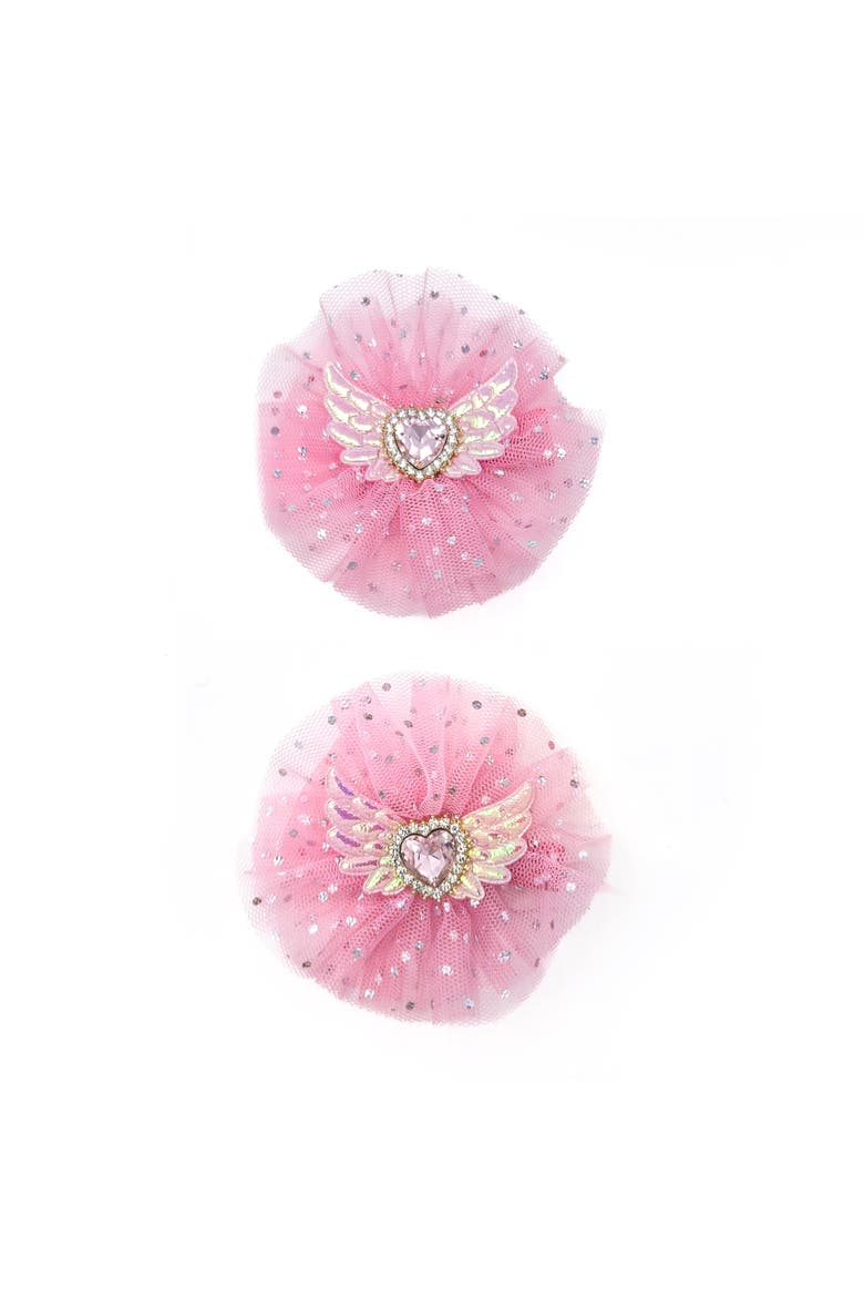 2pc Angel Sparkle Wings Clip Set, Alternate, color, Rose Pink