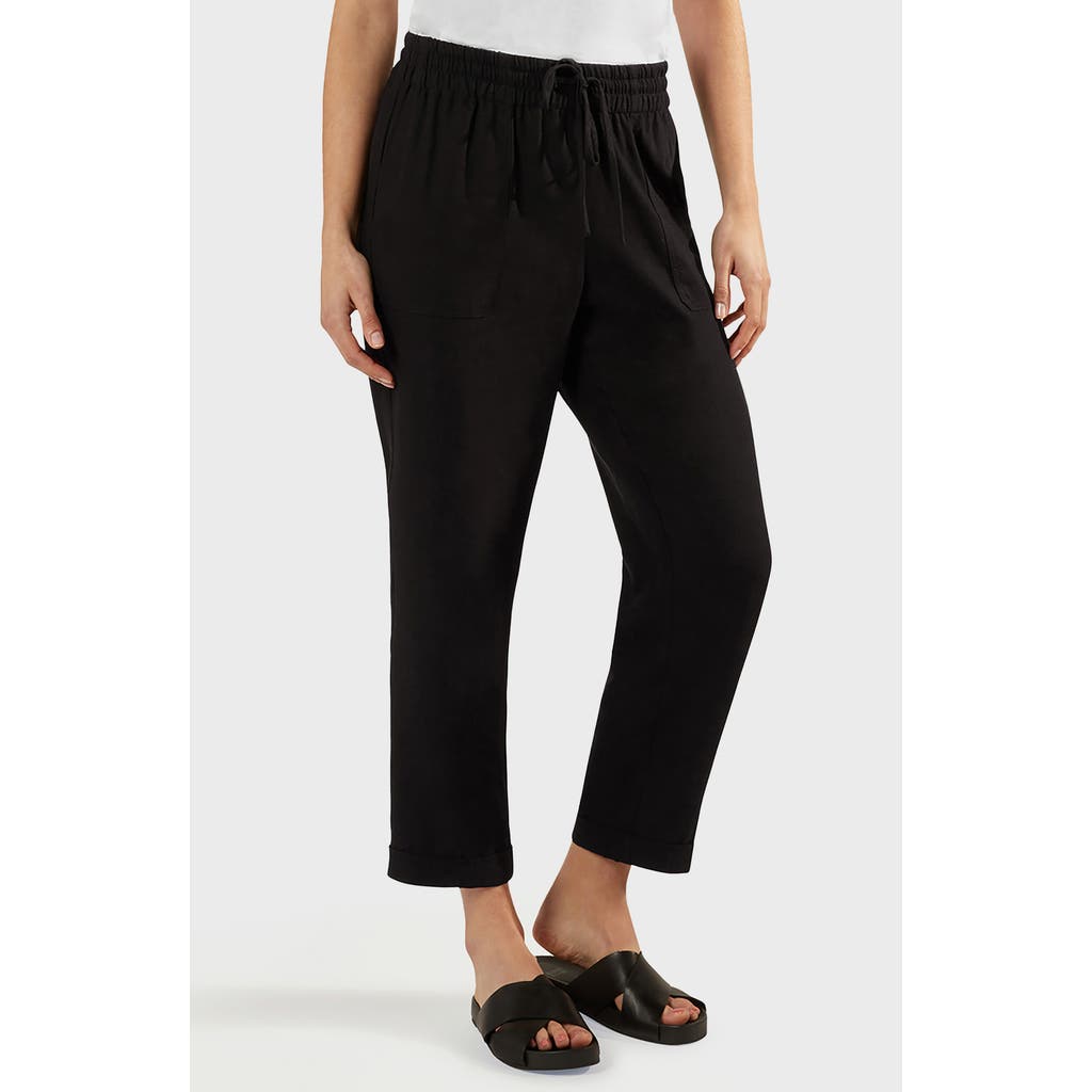Matty M . Laurel Linen Blend Pants In Black