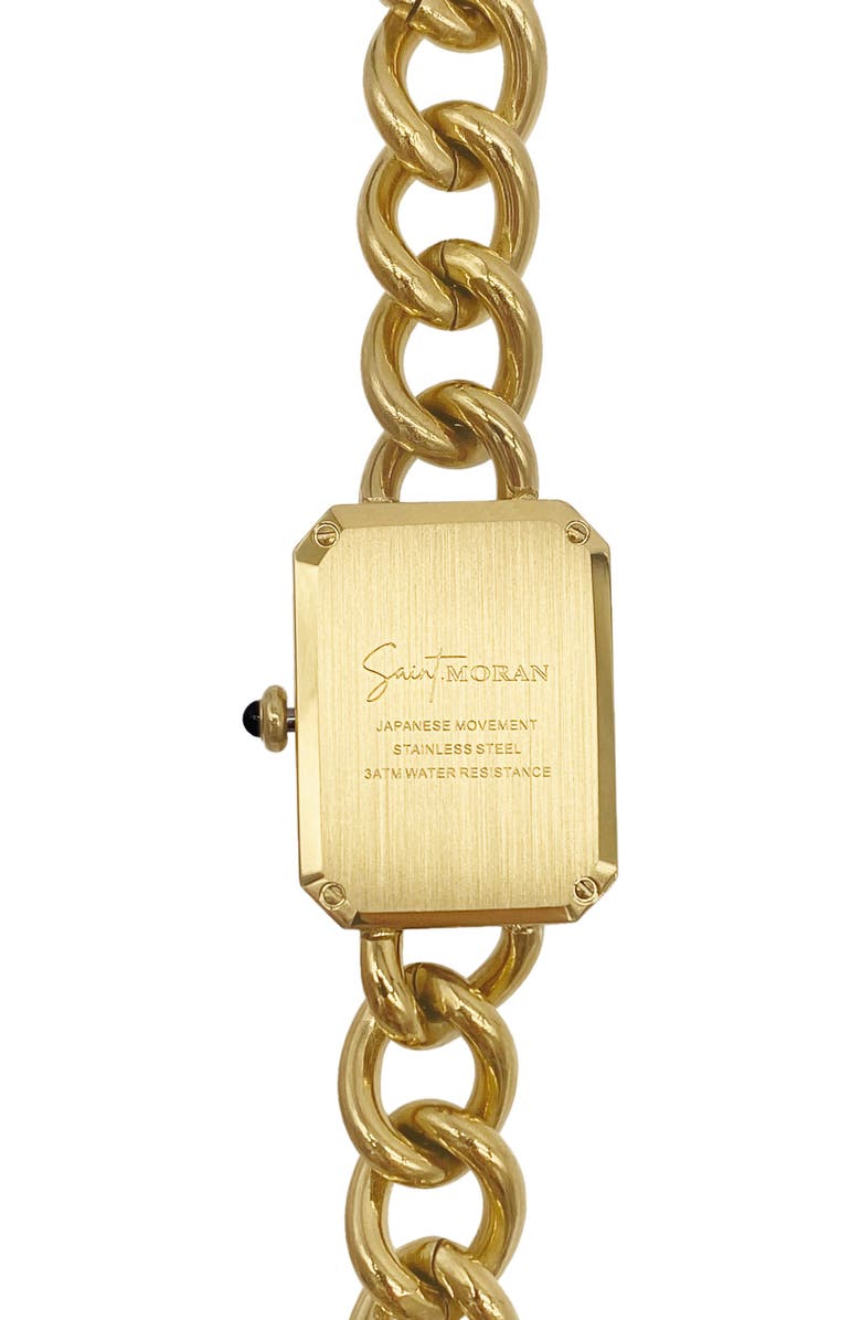 st. Moran Chain Bracelet Watch, 19mm x 25.4mm, Alternate, color, Gold
