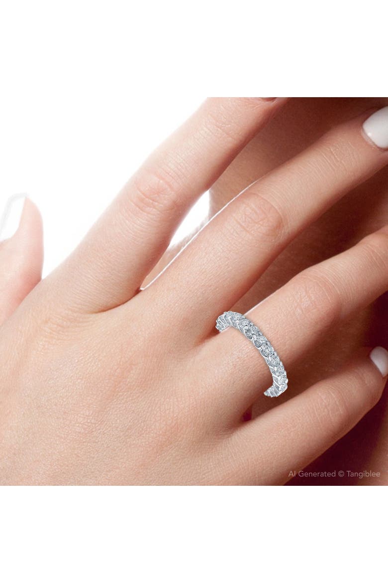 1 1/2ct Lab Grown Diamond Eternity U Prong Ring 10k Gold Wedding Band, Alternate, color, 10k White Gold