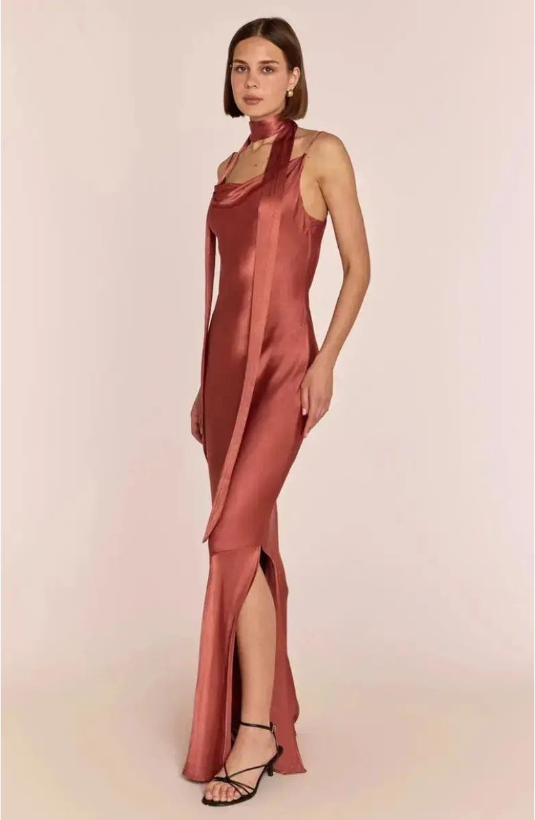 Rewritten Pollenca Cowl Neck Dress, Main, color, Terracotta