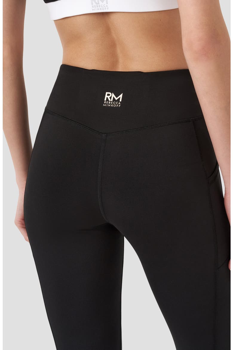 Colorblock Pocketed Mesh Panel Ankle Leggings, Alternate, color, BLACK/ WHITE