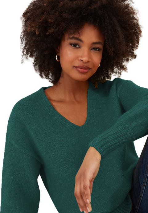 Cozy V-Neck Pullover Sweater (Plus)