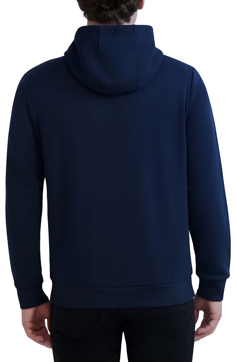 KARL LAGERFELD PARIS Latitude/Longitude Flocked Logo Hoodie, Alternate, color,