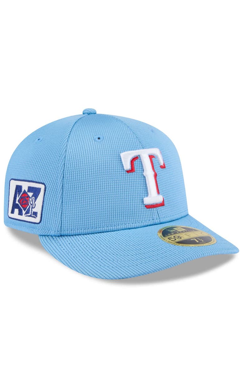 New Era Men's New Era  Light Blue Texas Rangers 2025 Spring Training Low Profile 59FIFTY Fitted Hat, Main, color, 