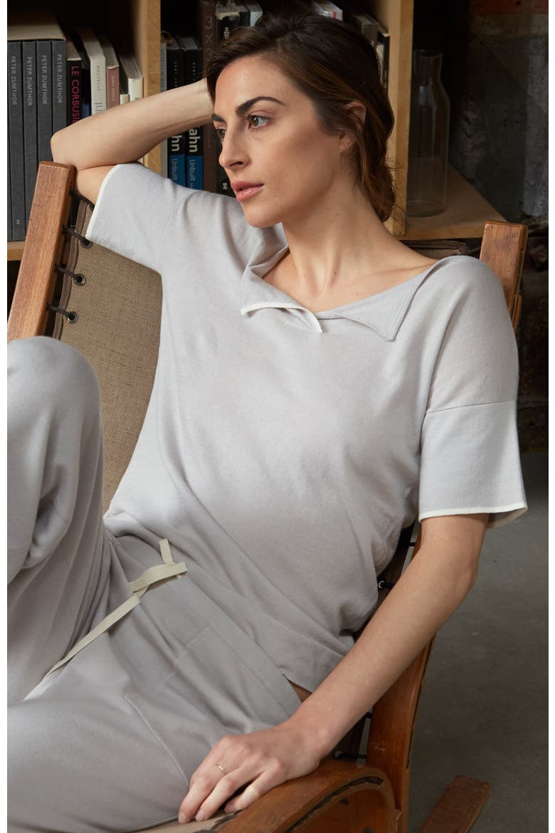 Split Neck Tee, Alternate, color, Mist