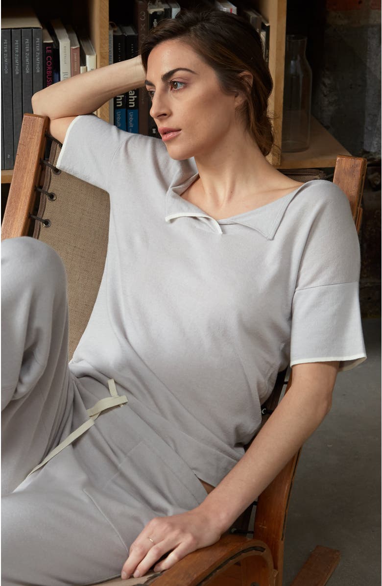 oyun Split Neck Tee, Alternate, color, Mist