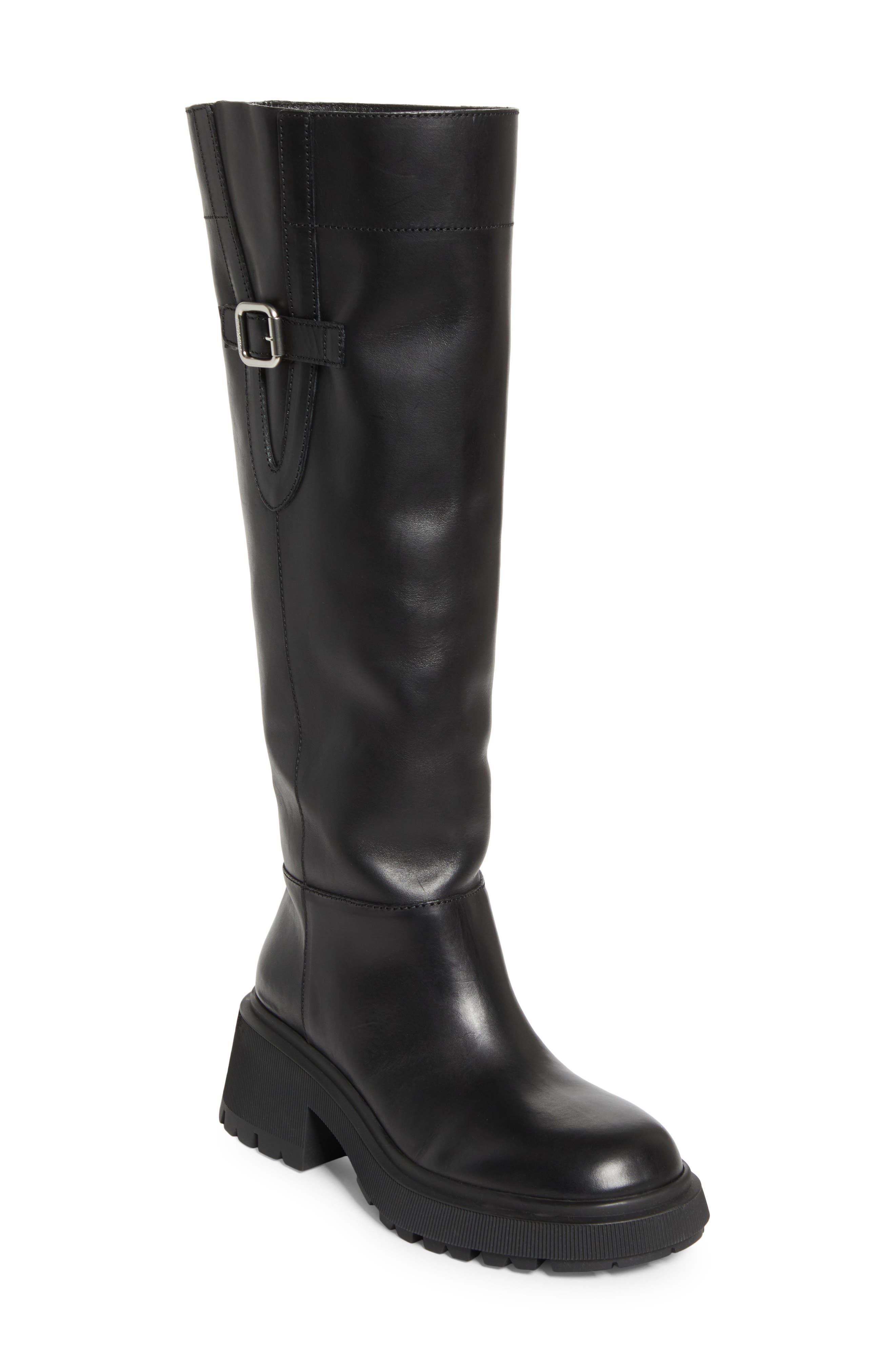 Jimmy Choo Tamsin Lug Sole Knee High Boot, Main, color, Black/ Black