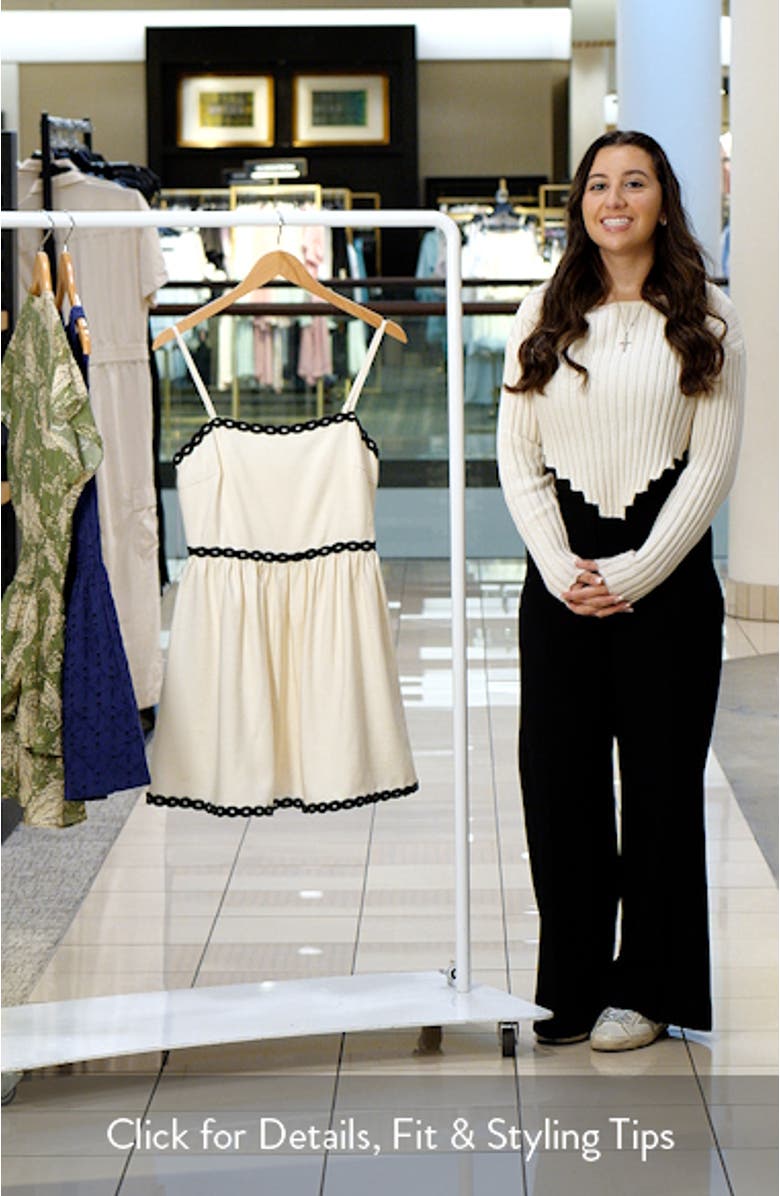 Selena Contrast Trim Fit & Flare Minidress, sales video thumbnail