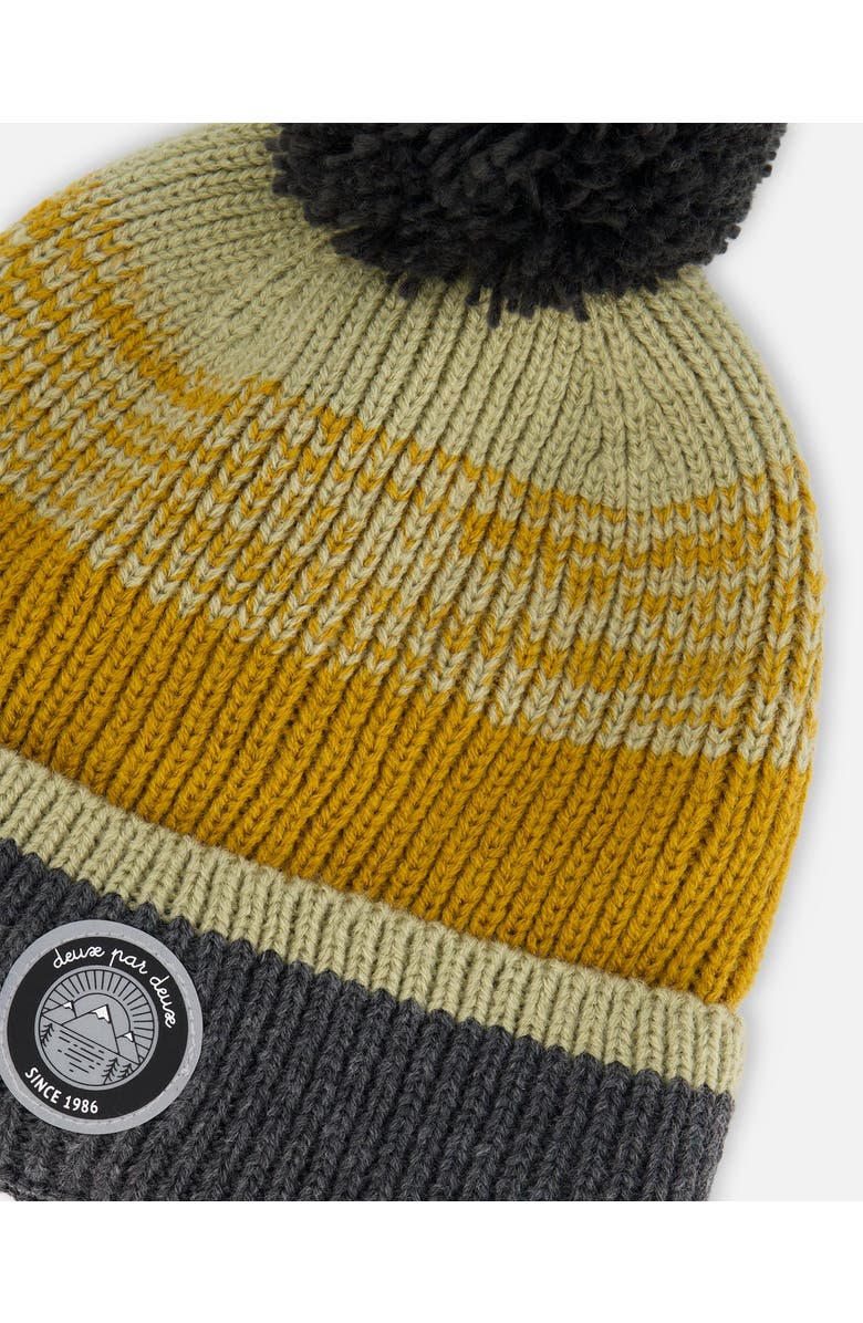 Deux par Deux Boy's Knit Hat Gray, Spice And Sage, Alternate, color, Stripes