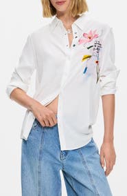 Desigual Screenprint Button-Up Shirt