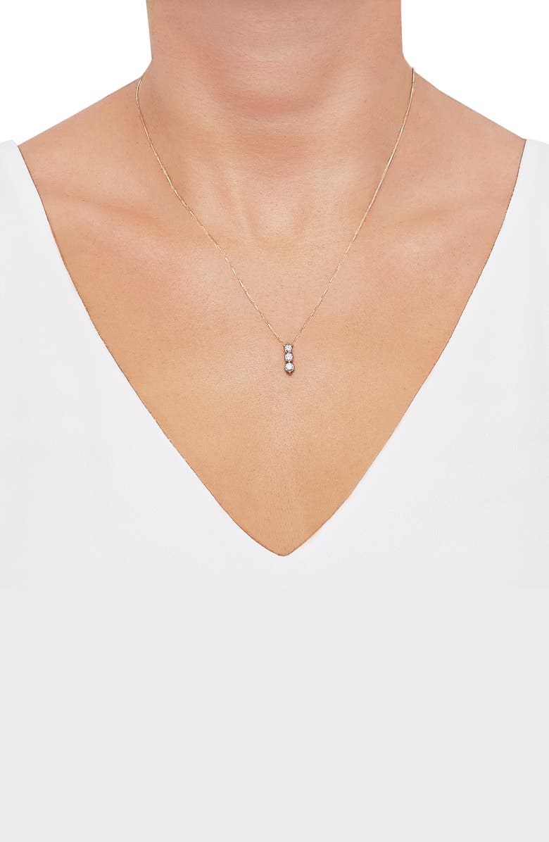 Frankie & Zoe 10K Yellow Gold Graduated Diamond Pendant Necklace, Alternate, color, Yellow Gold