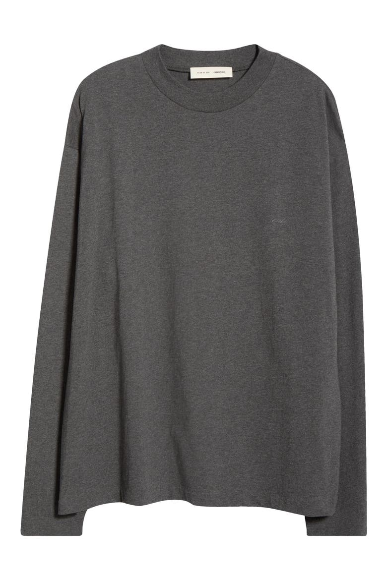 Classic Fit Embroidered Logo Long Sleeve T-Shirt, Alternate, color, CHARCOAL HEATHER