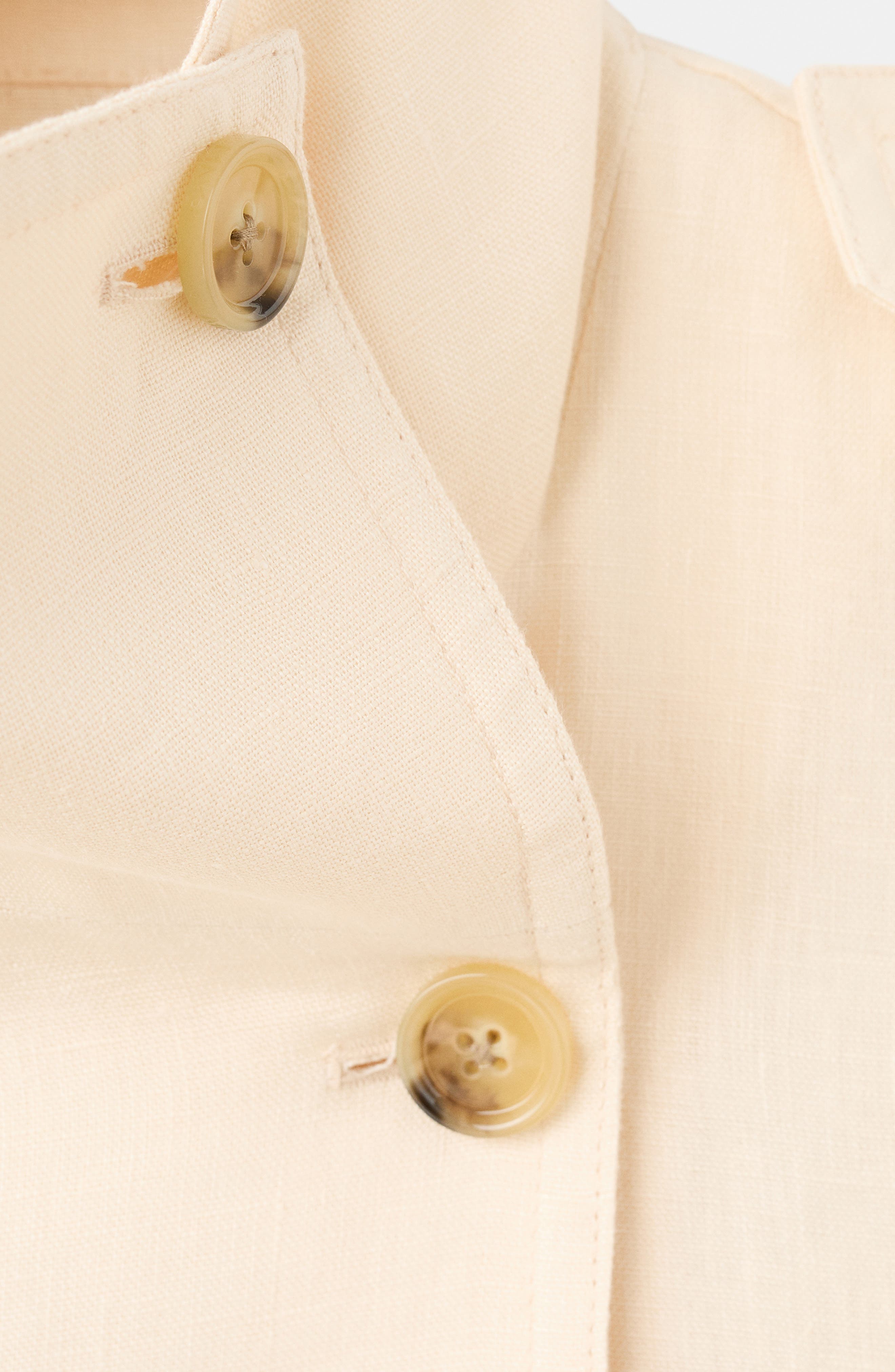 Женские MANGO Funnel Neck Linen Jacket — фото 6