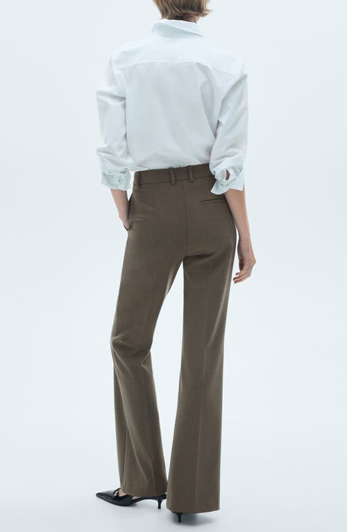 Shop Mango Emma Flare Pants In Green