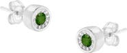 Haus of Brilliance Silver 1/5 Ct Green Diamond Miracle- Stud Earrings