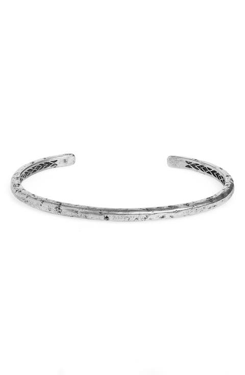 Distressed Silver Cuff Bracelet