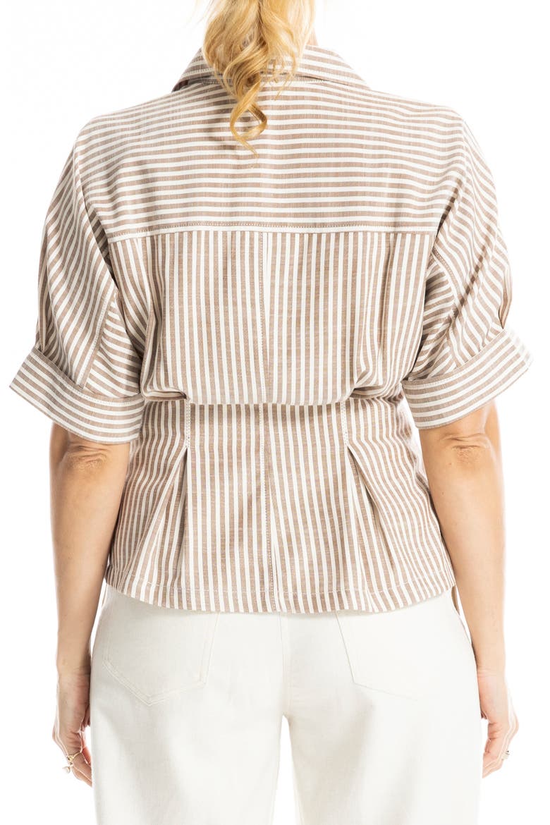 Stripe Button-Up Shirt, Alternate, color, BLUSH/ BROWN FRAME STRIPE