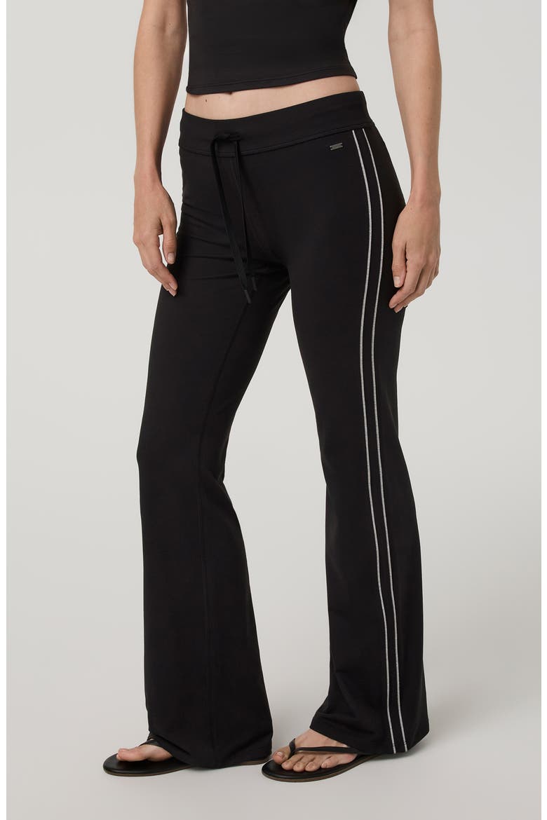 Halo Slim Flare Retro Pants, Alternate, color, SOLID BLACK