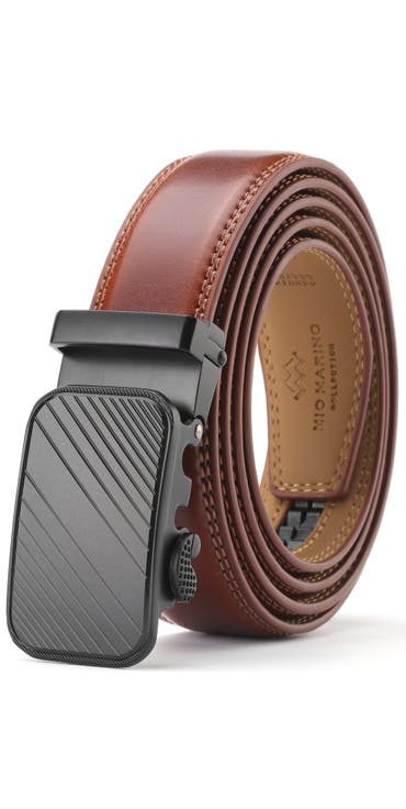 Classic Adjustable Ratchet Leather Dress Belt