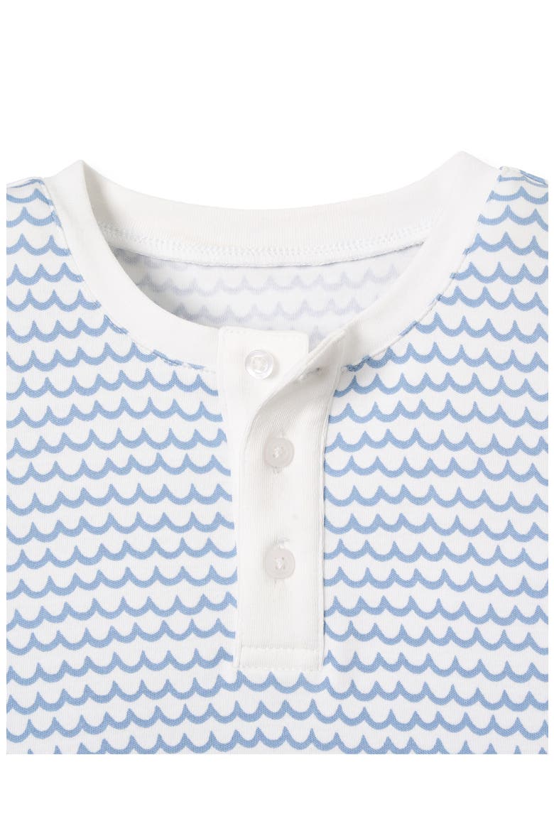 Kids' Wave Stripe Fitted Two-Piece Pima Cotton Pajamas, Alternate, color, LA MER