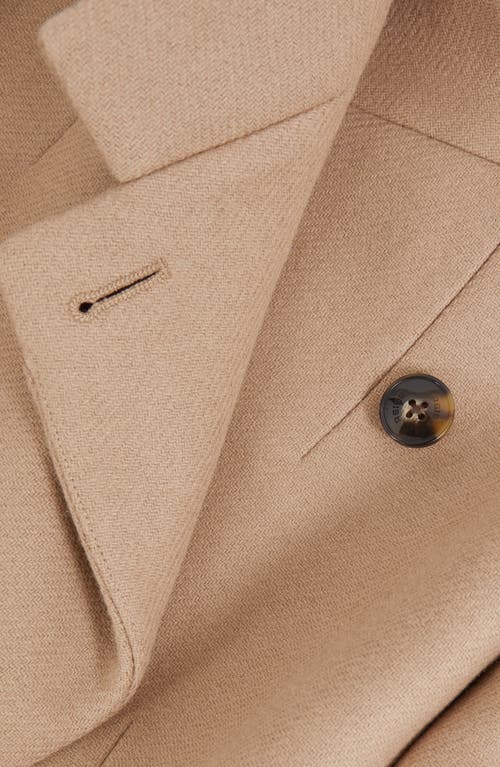 Reiss Max Wool Blend Coat In Brown