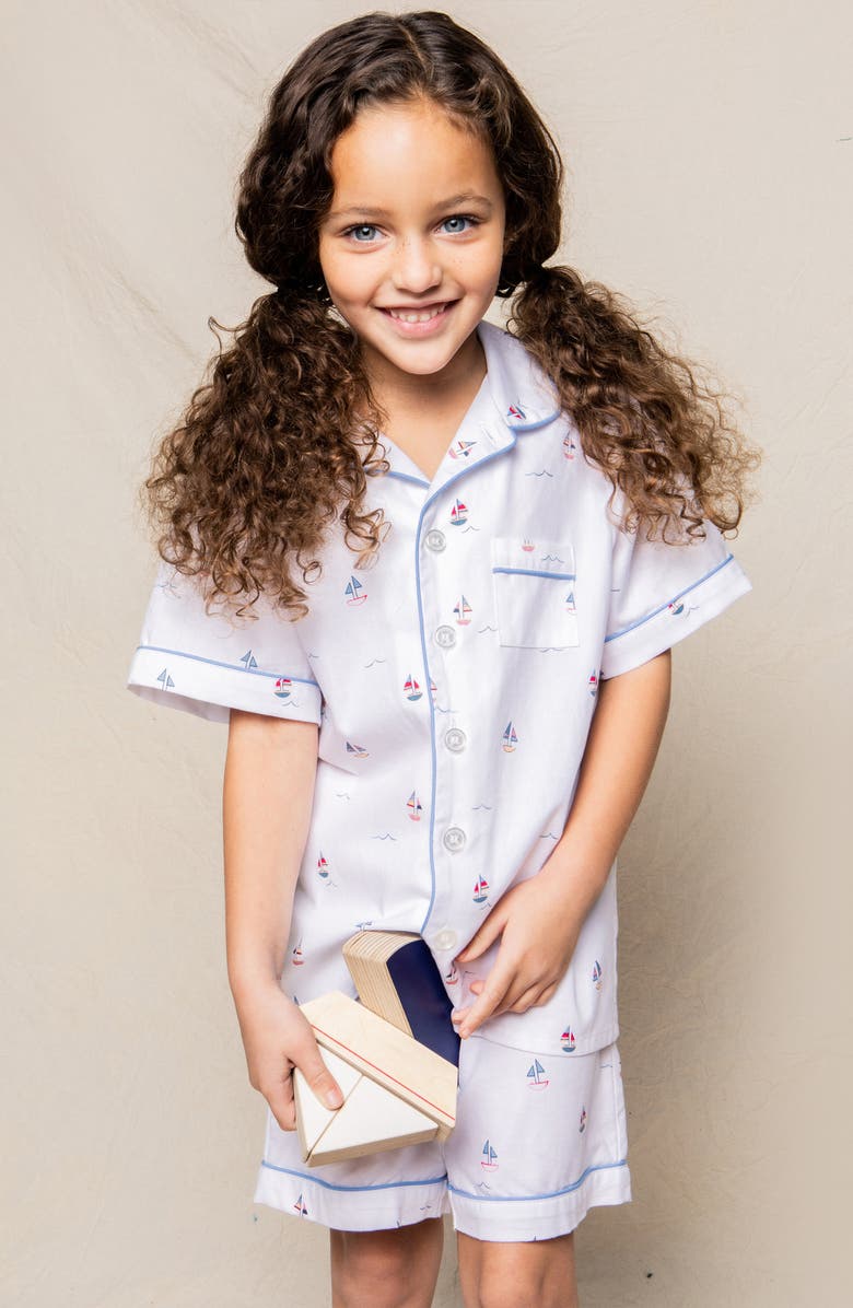 Petite Plume Kids' Classic Short Two-Piece Pajamas, Alternate, color, White