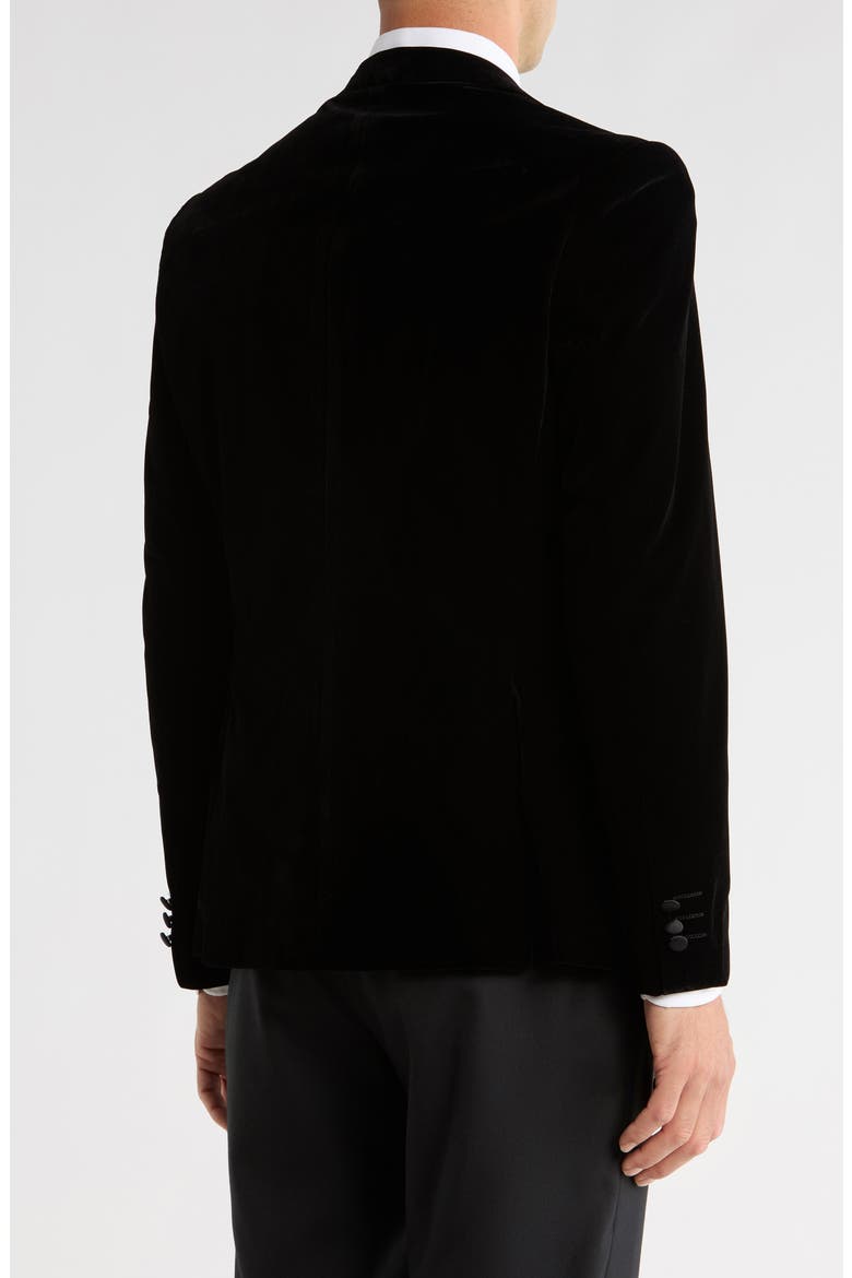 Peak Lapel Velvet Dinner Jacket, Alternate, color, BLACK