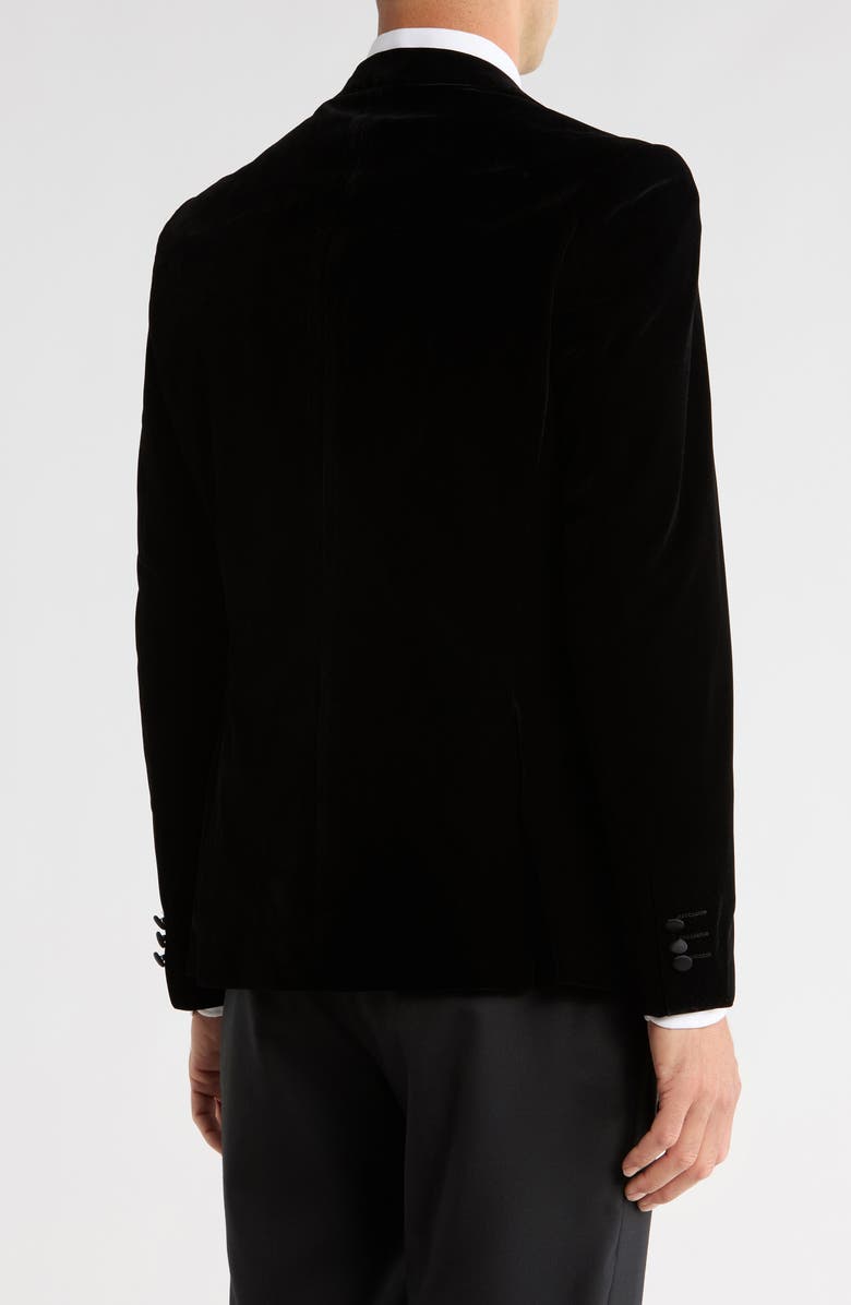 TOM BAINE Peak Lapel Velvet Dinner Jacket, Alternate, color, Black