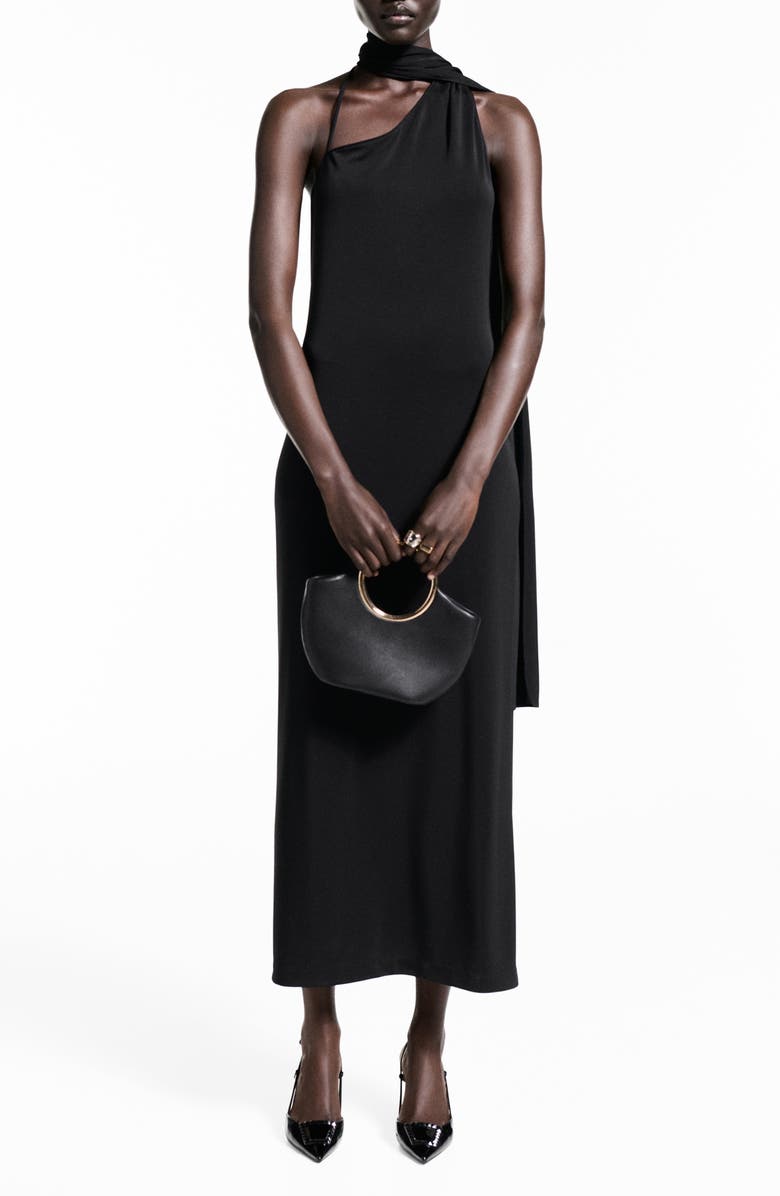 MANGO Asymmetric Drape Maxi Dress, Main, color,