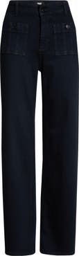 PAIGE Anessa High Waist Patch Pocket Wide Leg Jeans