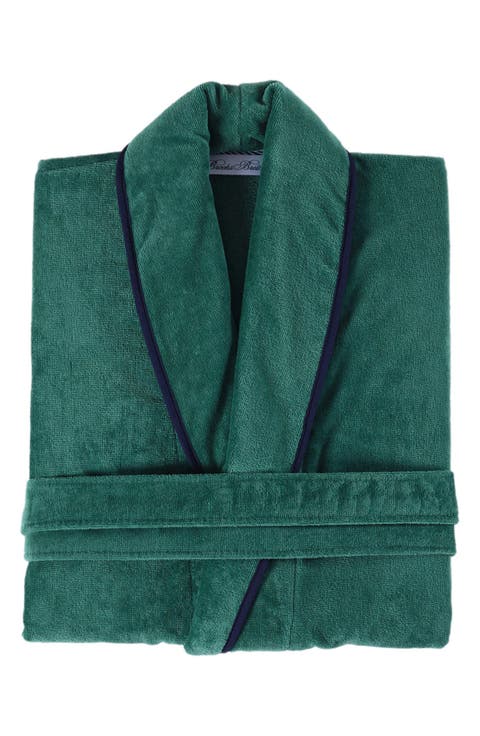 Contrast Frame Cotton Robe