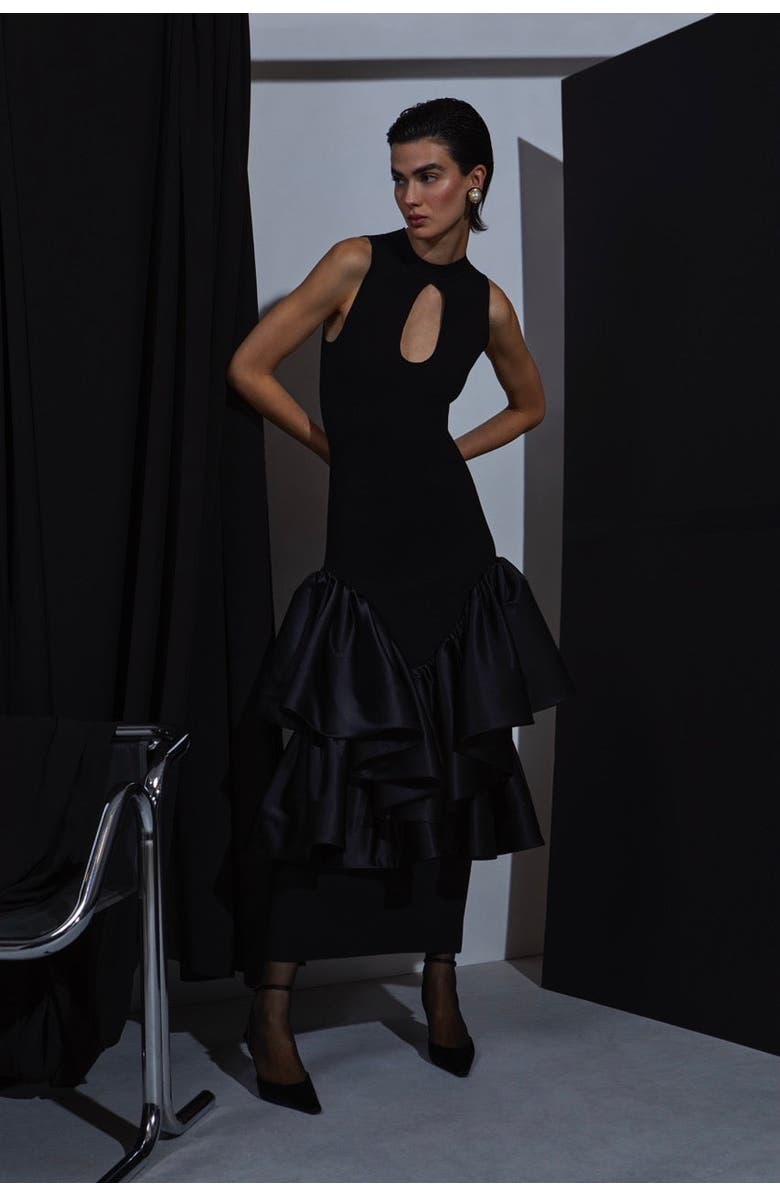 Et Ochs Antoinette Knit Combo Dress, Alternate, color, Black