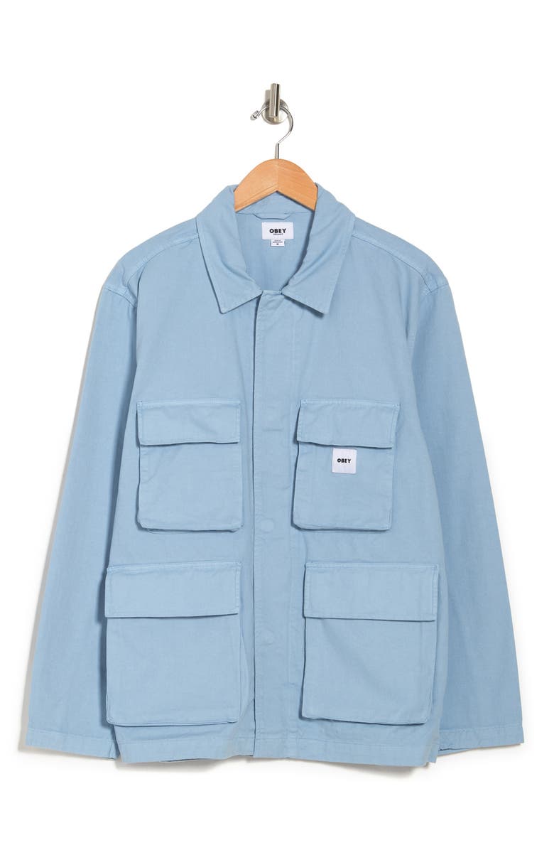Obey Peace Organic Cotton Military Jacket, Alternate, color, 