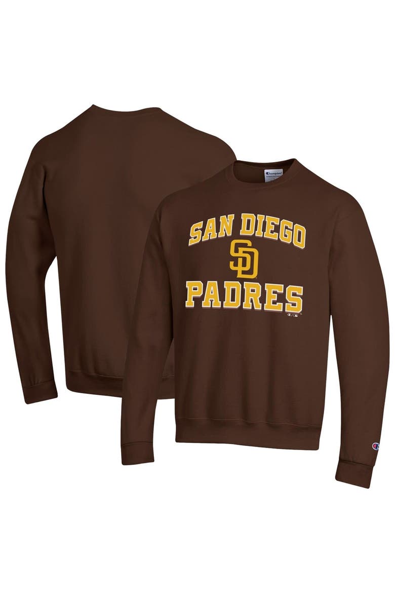 Men's Champion  Brown San Diego Padres Heart & Soul Powerblend Sweatshirt, Main, color, Brown