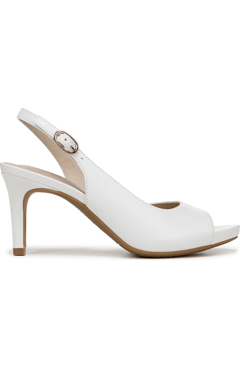 LifeStride Teller Slingback Peep Toe Pump - Wide Width Available, Alternate, color, White