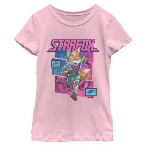 Girls' Fox Mccloud Comic Book Panels Short Sleeve T-shirt