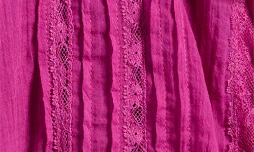 Free People Elodie Lace Trim Ruffle Hem Shirt In Purple