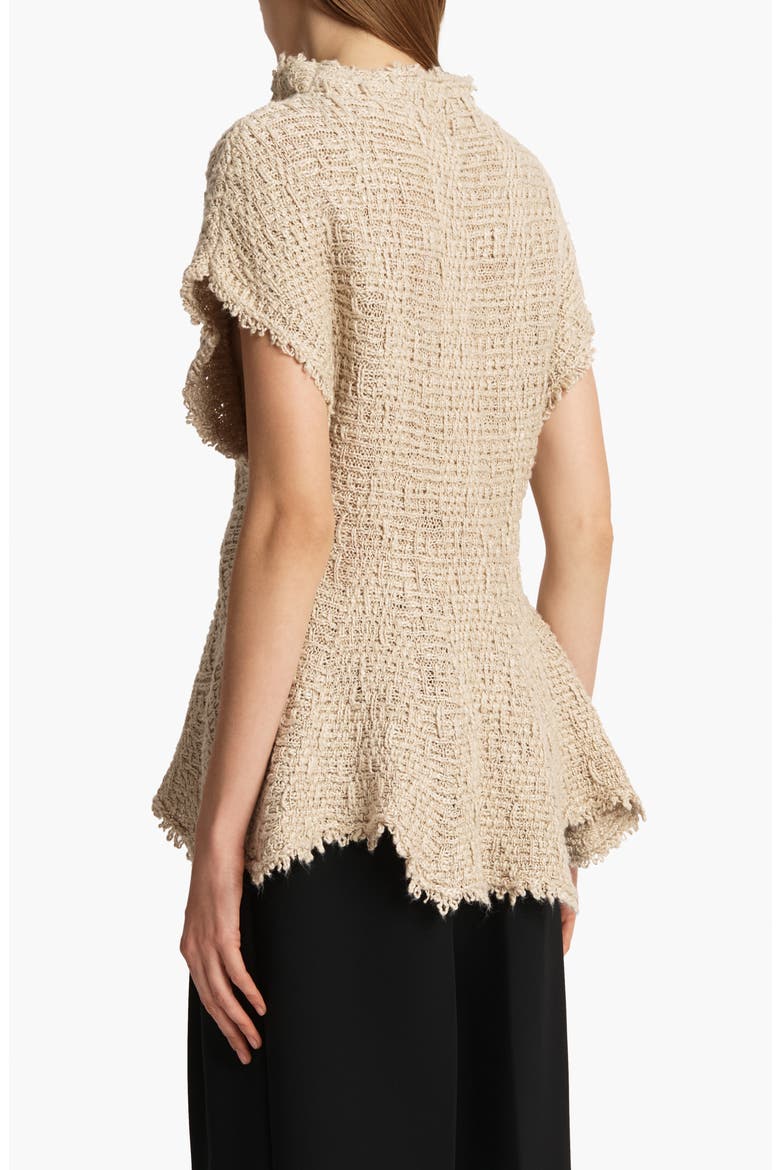 Gilles Funnel Neck Hemp & Silk Sweater, Alternate, color, FLAX