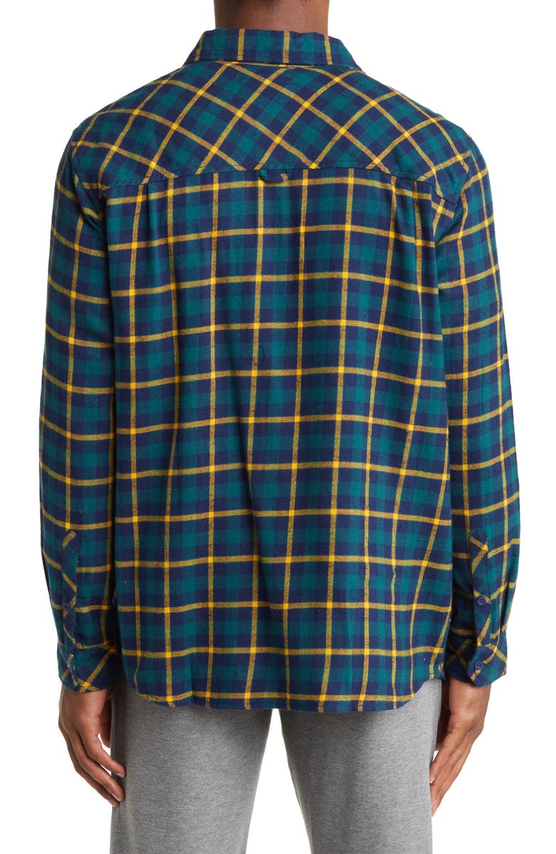 Hurley Intern Plaid Flannel Button-Up Shirt, Alternate, color, 
