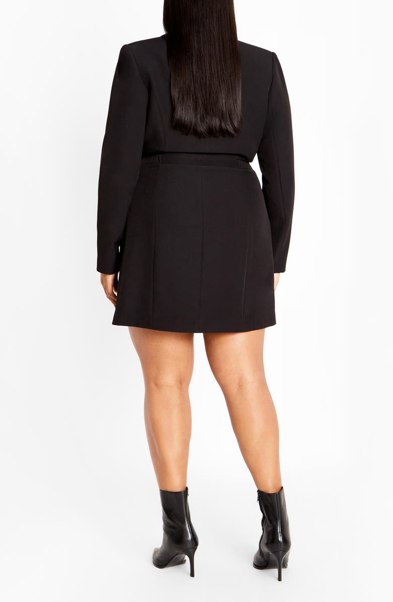 City Chic Marrie Double Breasted Long Sleeve Blazer Dress, Alternate, color, Black