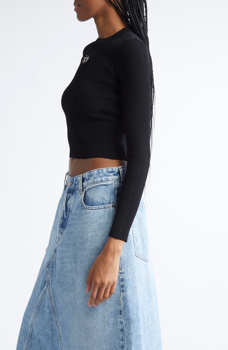 DIESEL<sup>®</sup> M-Valari Logo Cutout Rib Top, Alternate, color, Deep/ Black