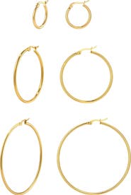 Adornia Set of 3 Hoop Earrings
