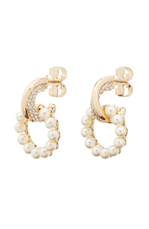 Moondance Faux Pearl Doorknocker Earrings