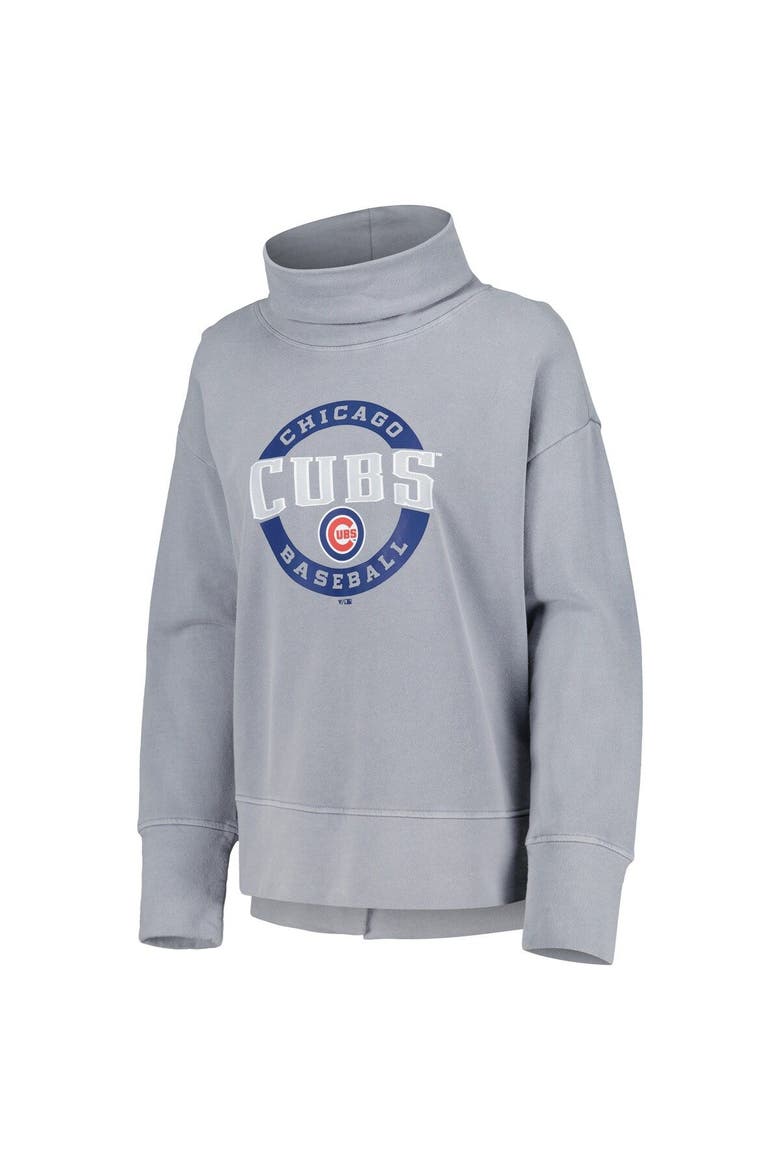 Women's Levelwear Heather Gray Chicago Cubs Sunset Farm Team Pullover Sweatshirt, Alternate, color, Heather Gray