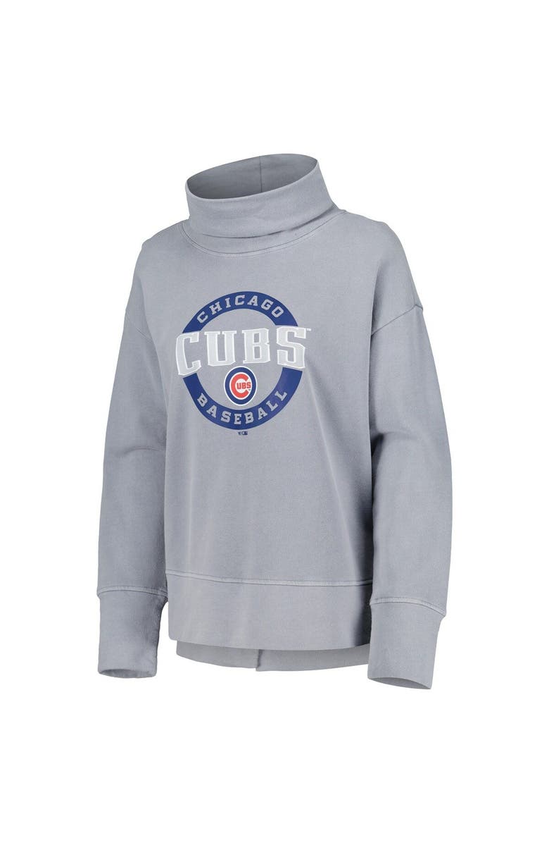 LEVELWEAR Women's Levelwear Heather Gray Chicago Cubs Sunset Farm Team Pullover Sweatshirt, Alternate, color, Heather Gray
