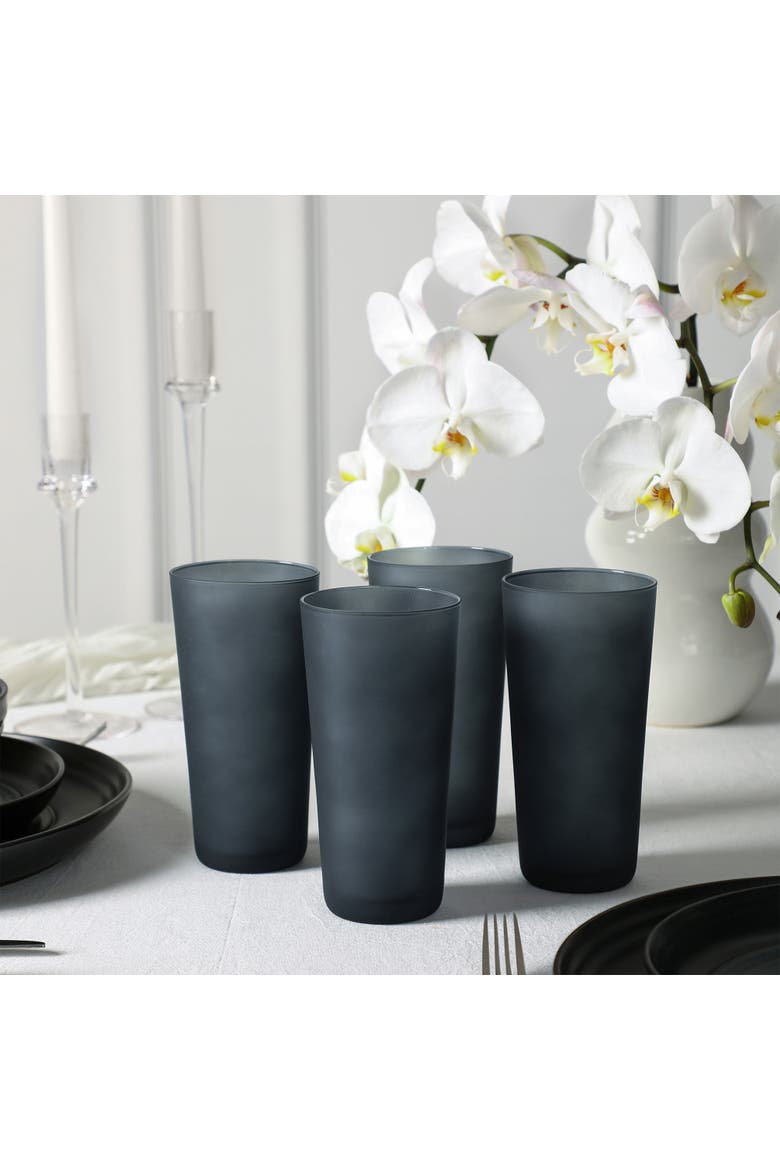 Elio 32-Piece Dinnerware Set with Glassware, Service for 8, Alternate, color, Black
