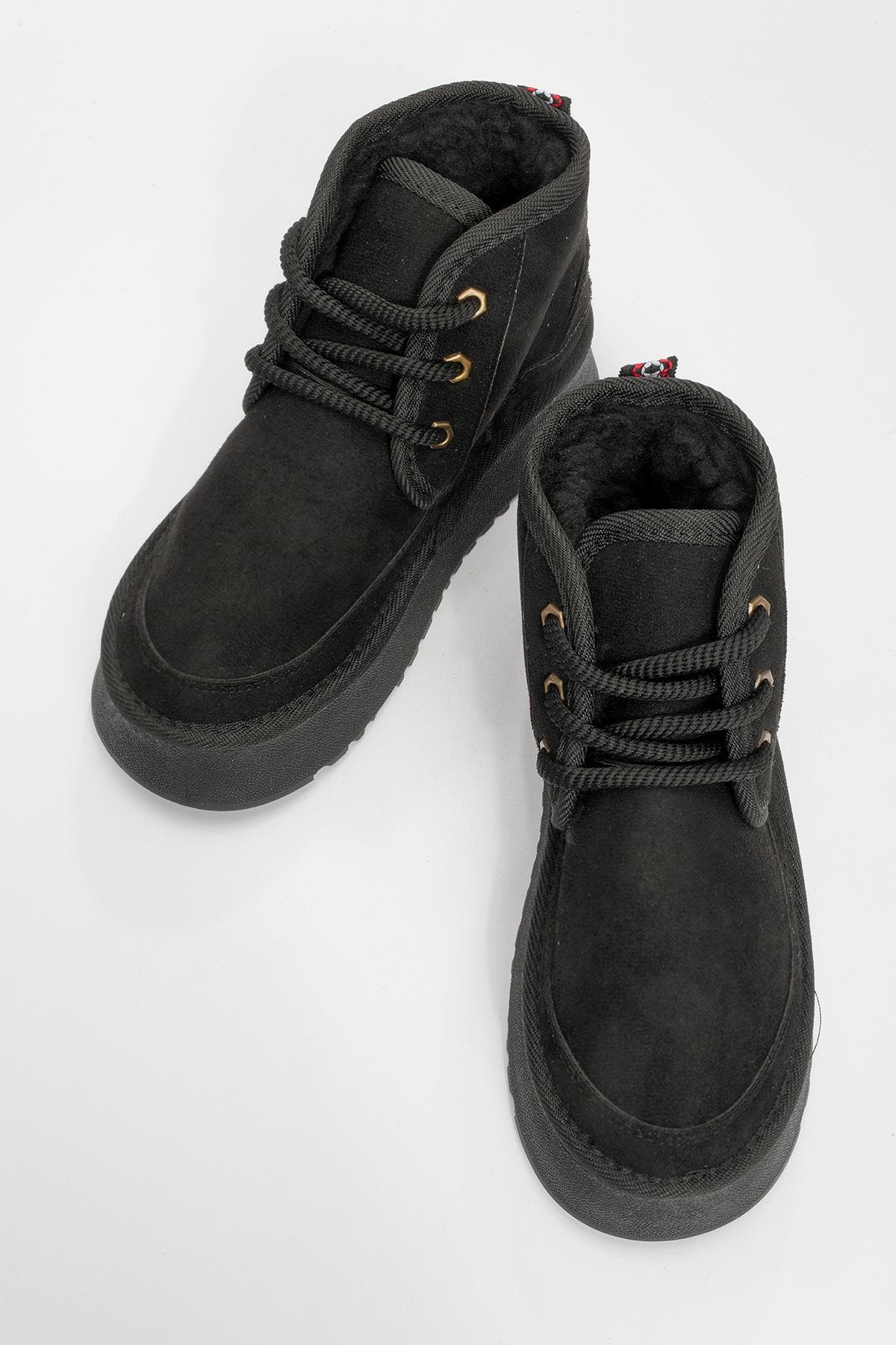 Prologue Shoes Ovela Chunky Boot, Alternate, color, Black Suede Faux Leather