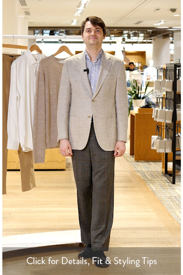 Hyperlight Soft Tan Check Linen & Wool Blend Sport Coat video