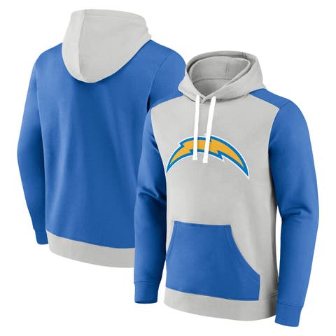 Men's Fanatics Branded Silver/Powder Blue Los Angeles Chargers Big & Tall Team Fleece Pullover Hoodie